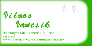 vilmos vancsik business card